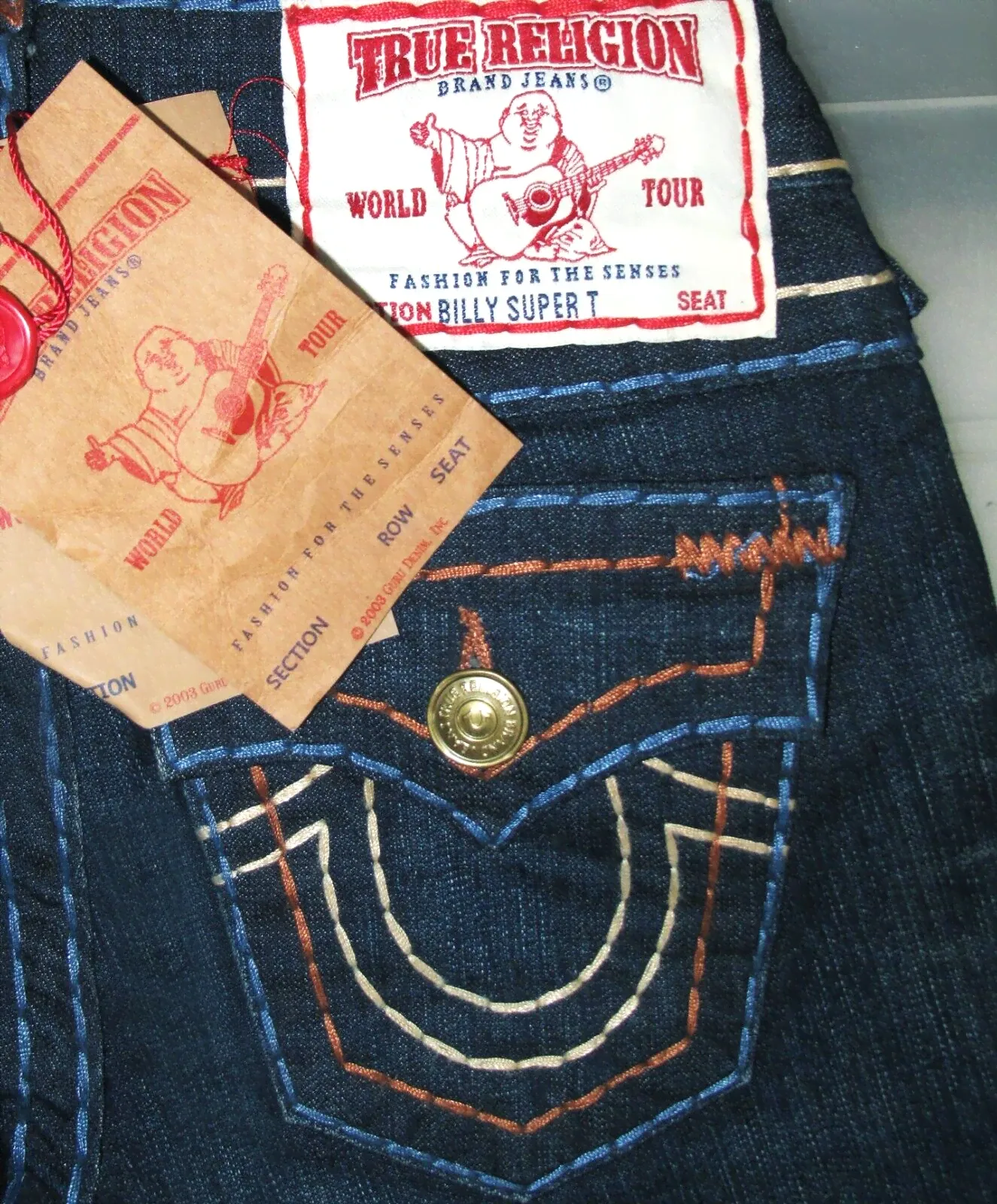 HOT NWT USA Women TRUE RELIGION BILLY SUPER T STRAIGHT DARK STRETCH Jeans 23 x33