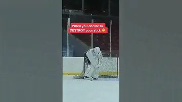 Destroying my Bauer Hyperlite goalie stick