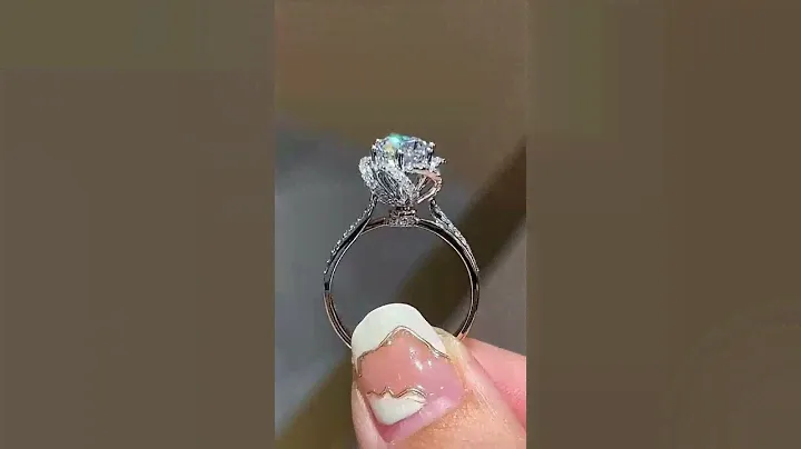 Experience True Love with Our Rose Flower Engagement Ring ft. Round Cut Moissanite Diamond