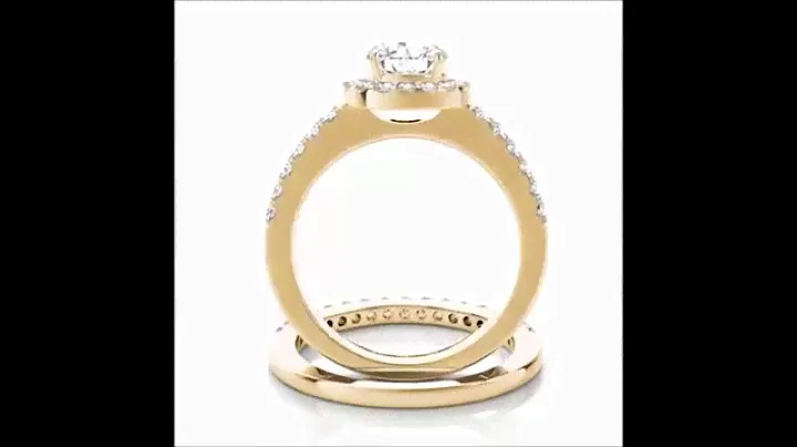 True Love #7234  Engagement Ring Yellow Gold Round Center Halo Engagement Ring